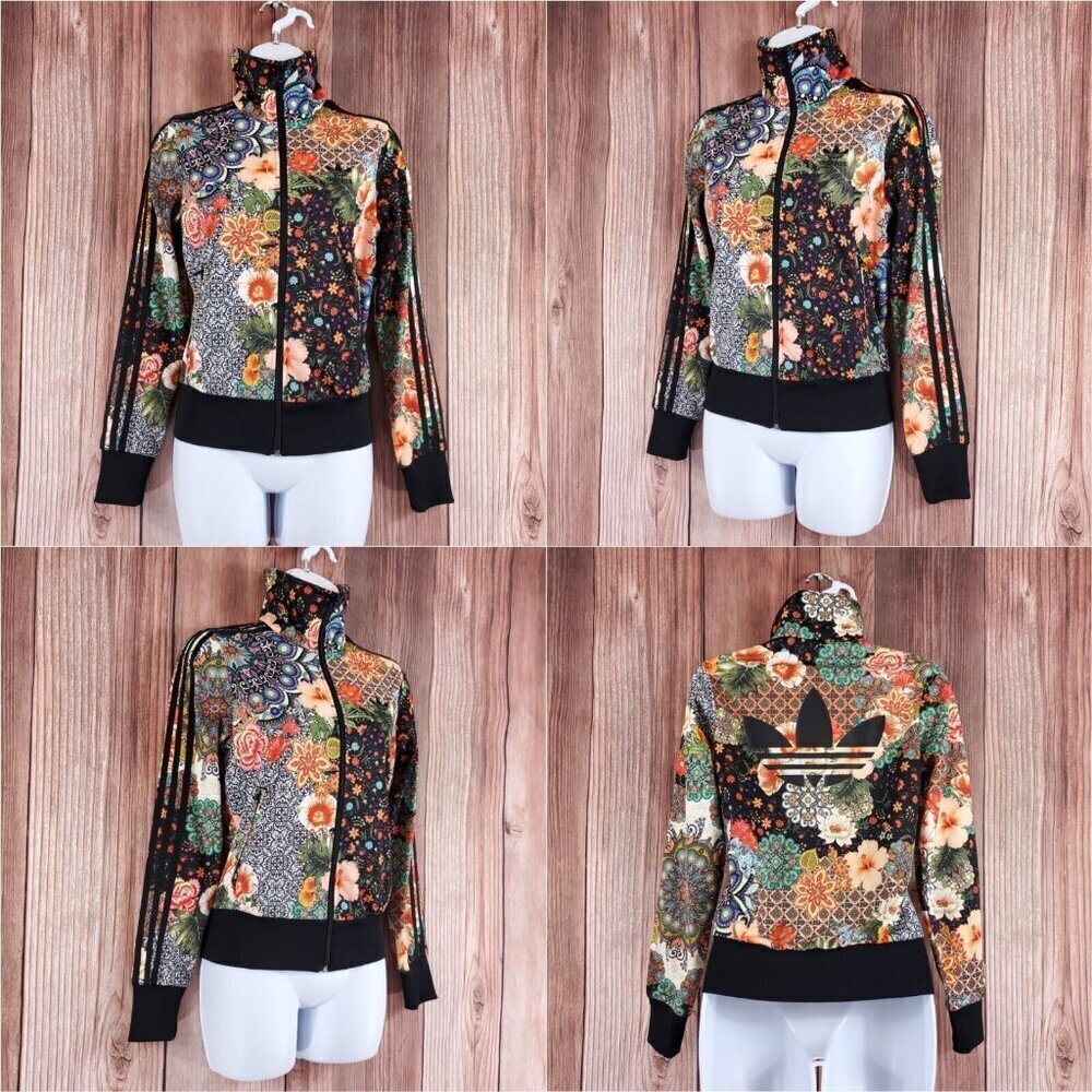 *READ* Adidas Womens Size XS Jardim Agharta Printed Track Jacket BR5129